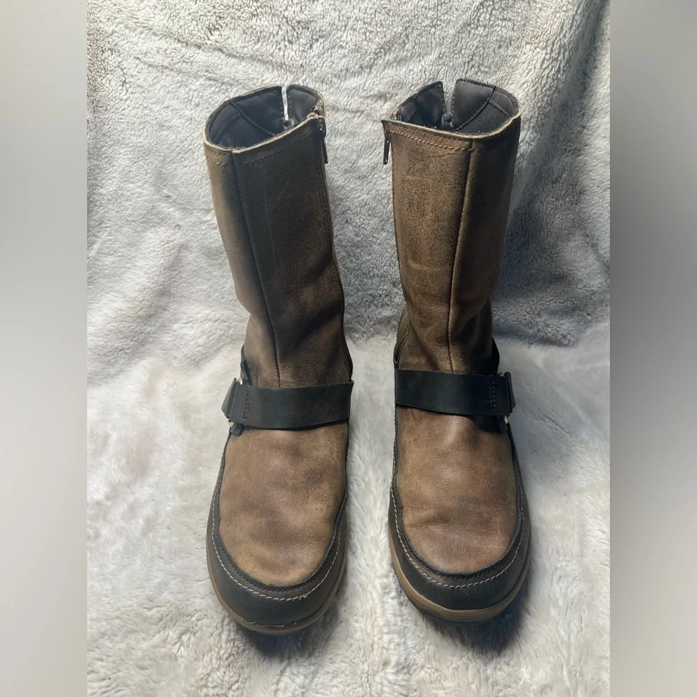Merrell Emery Buckle winter boots in brown leather Size 9.5 - Picture 2 of 7